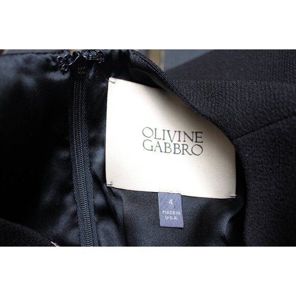 Olivine Gabbro - Sleeveless Wool Sheath Dress with Silk Organza Accents, size 4 - Picture 12 of 15